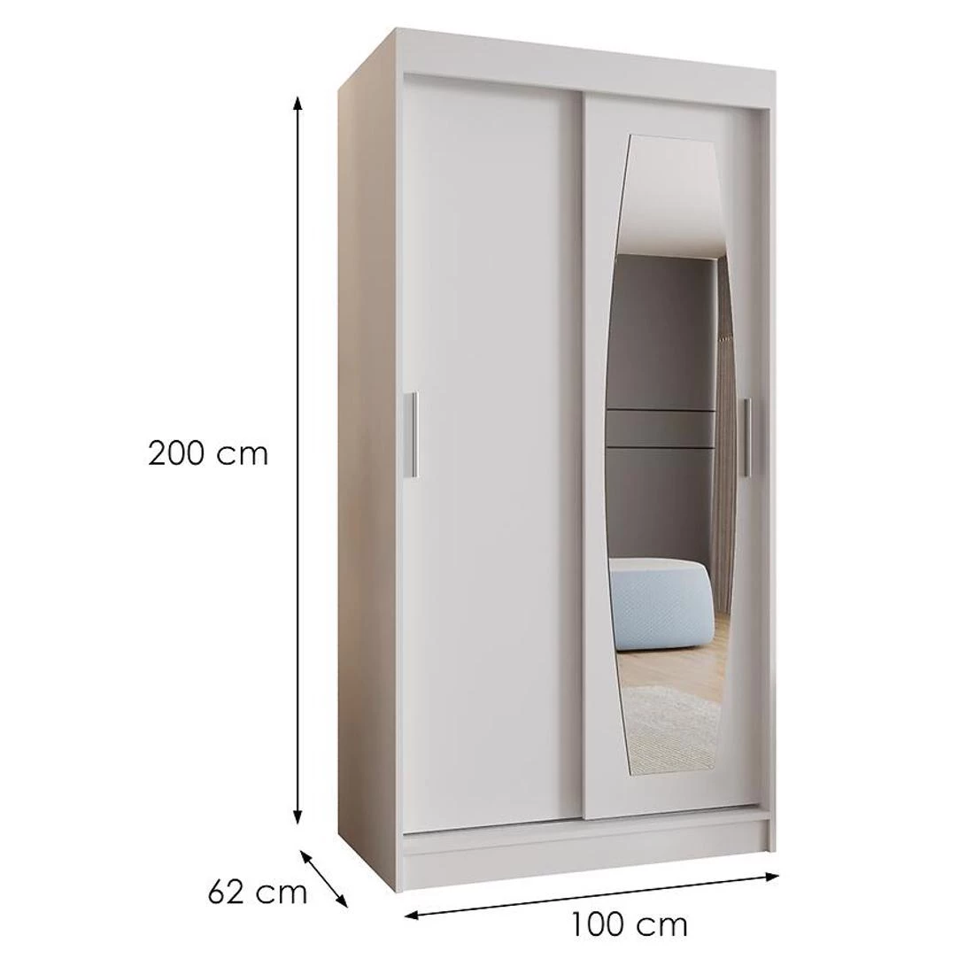 Rossa garderober 100x62x200 cm bela