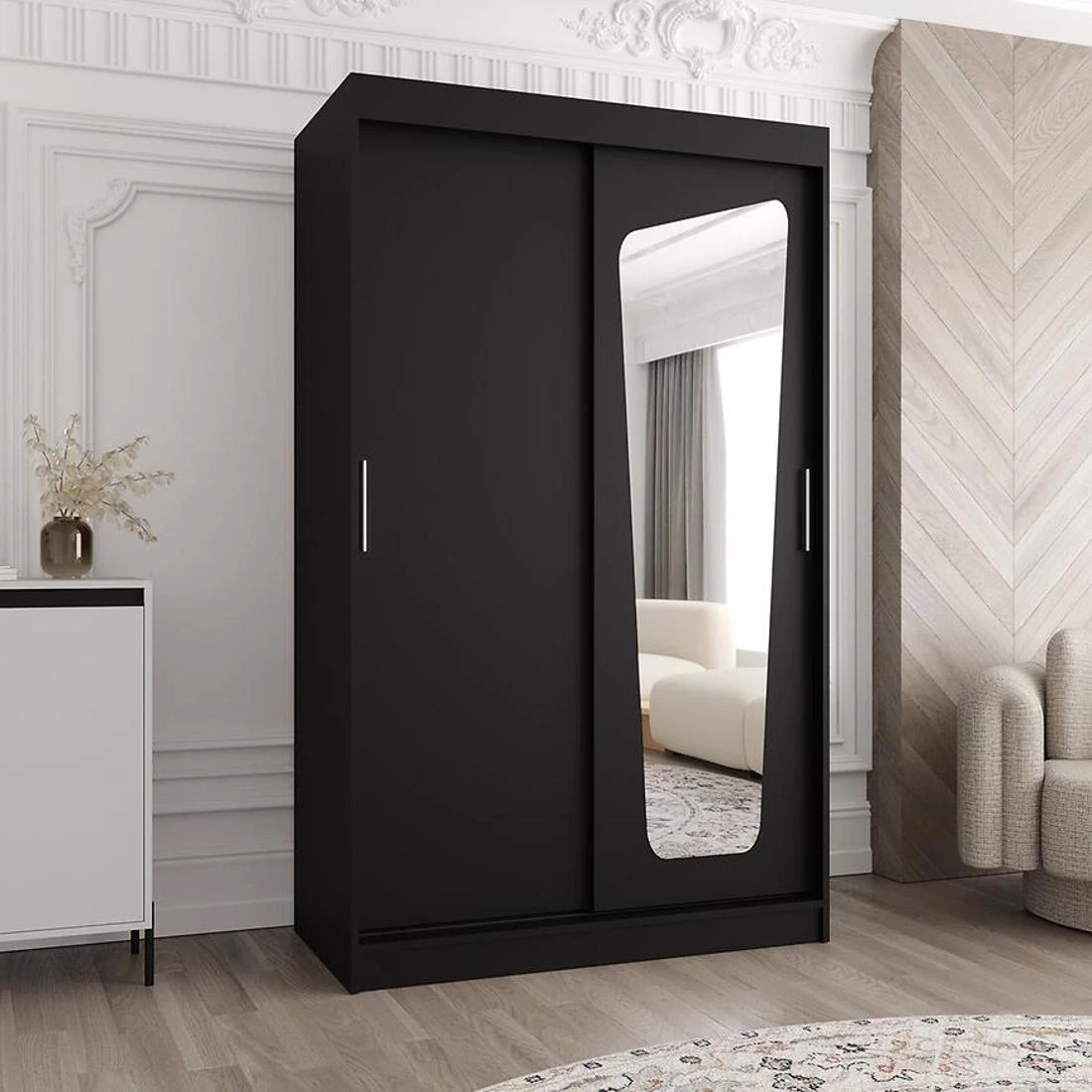 Moka garderober 120x62x200 cm crna