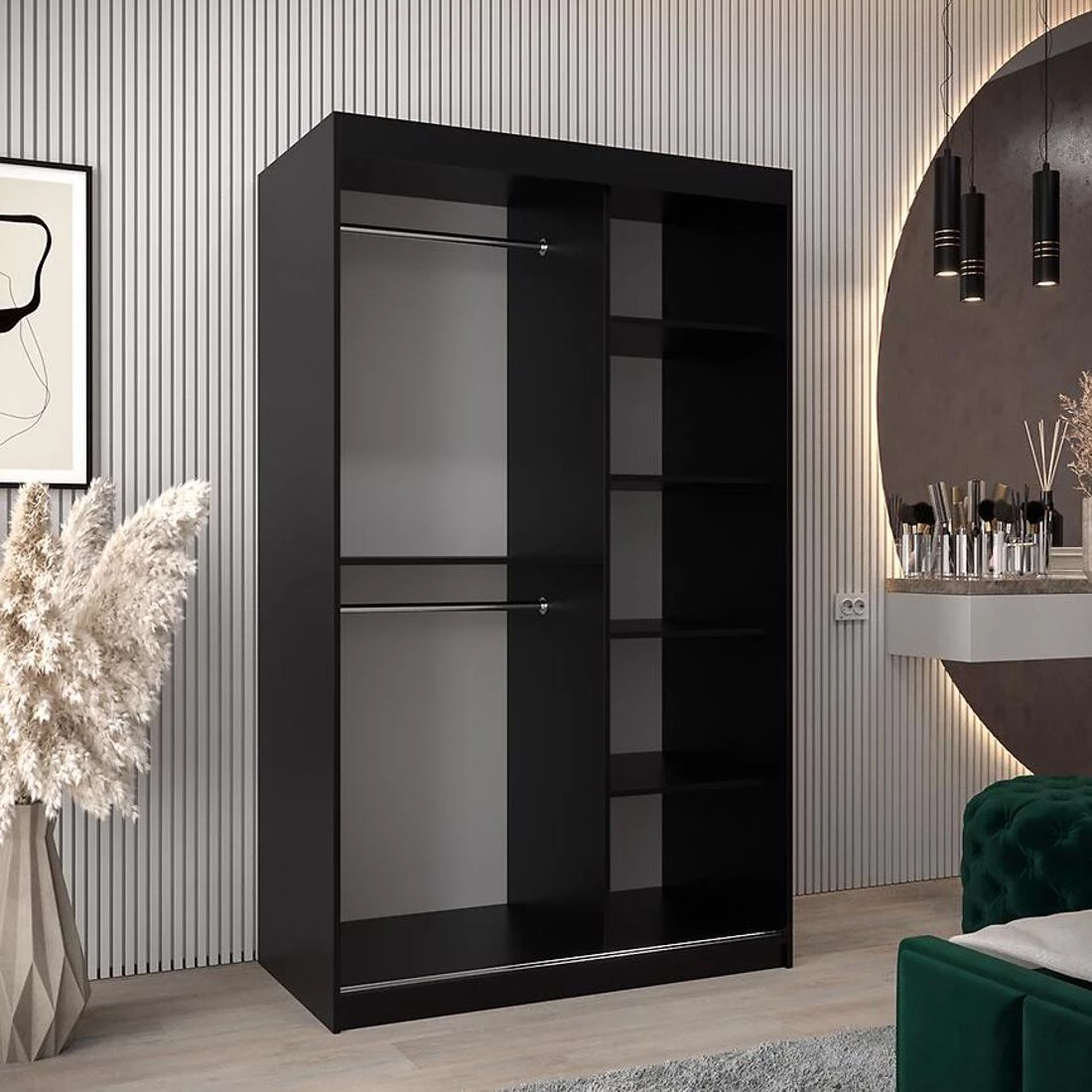 Moka garderober 120x62x200 cm crna