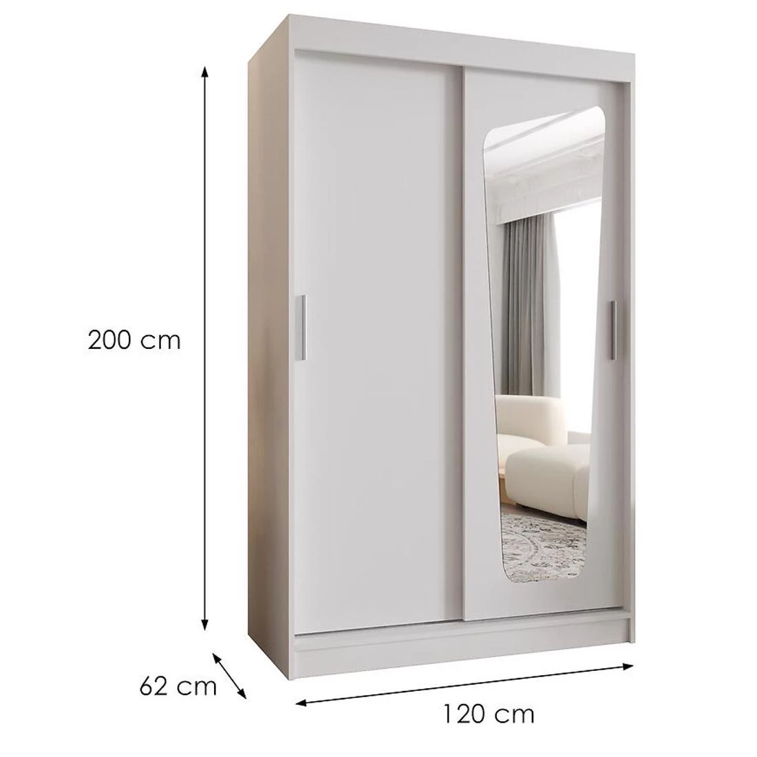 Moka garderober 120x62x200 cm bela