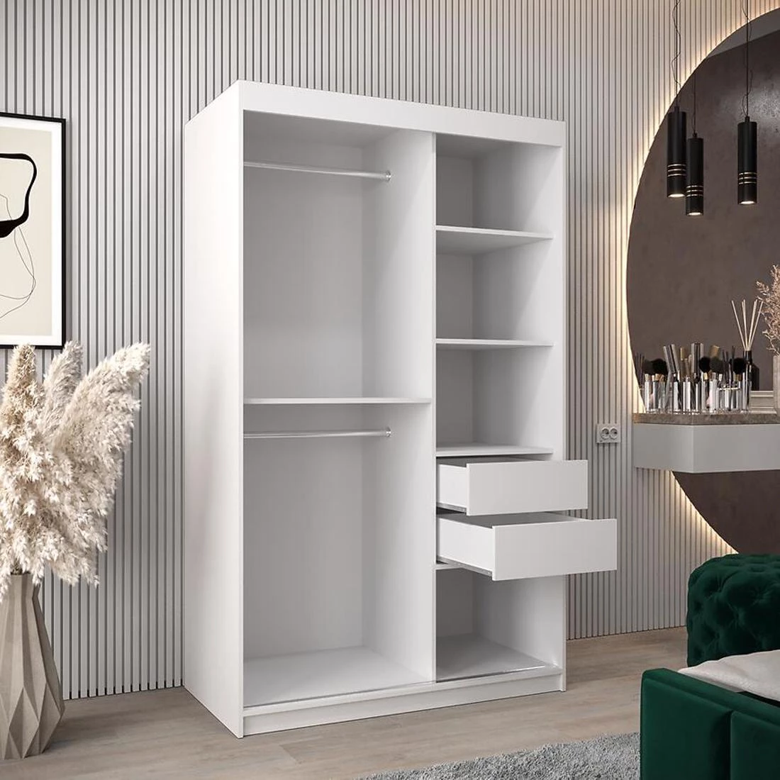 Moka garderober 120x62x200 cm bela