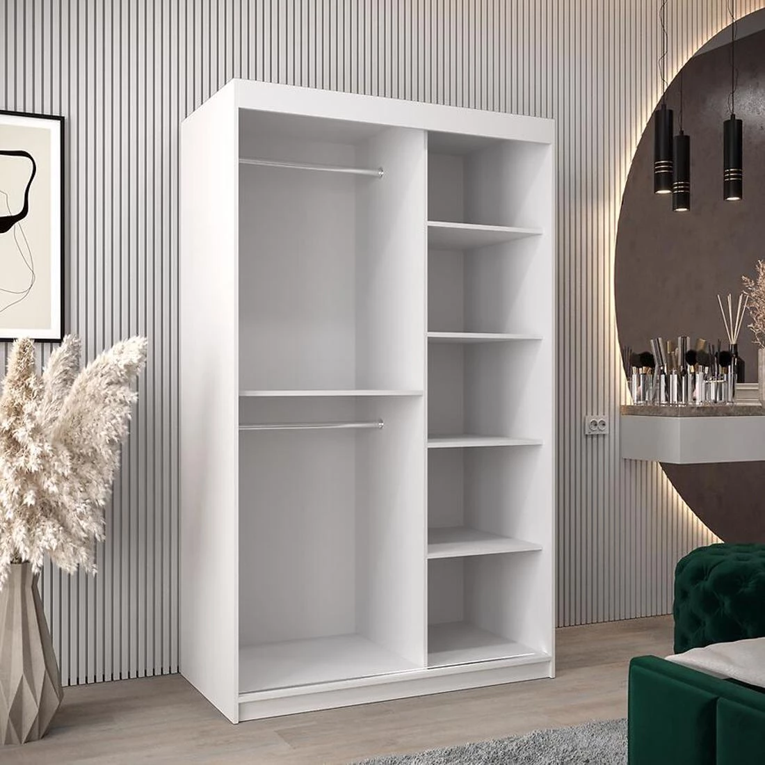 Moka garderober 120x62x200 cm bela