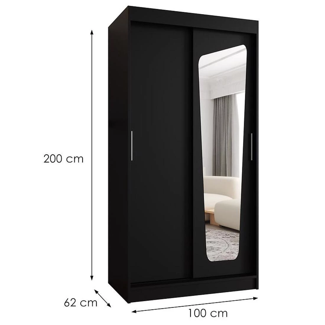 Moka garderober 100x62x200 cm crna
