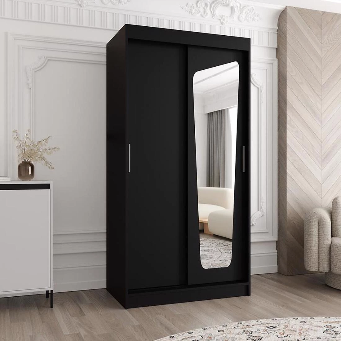 Moka garderober 100x62x200 cm crna