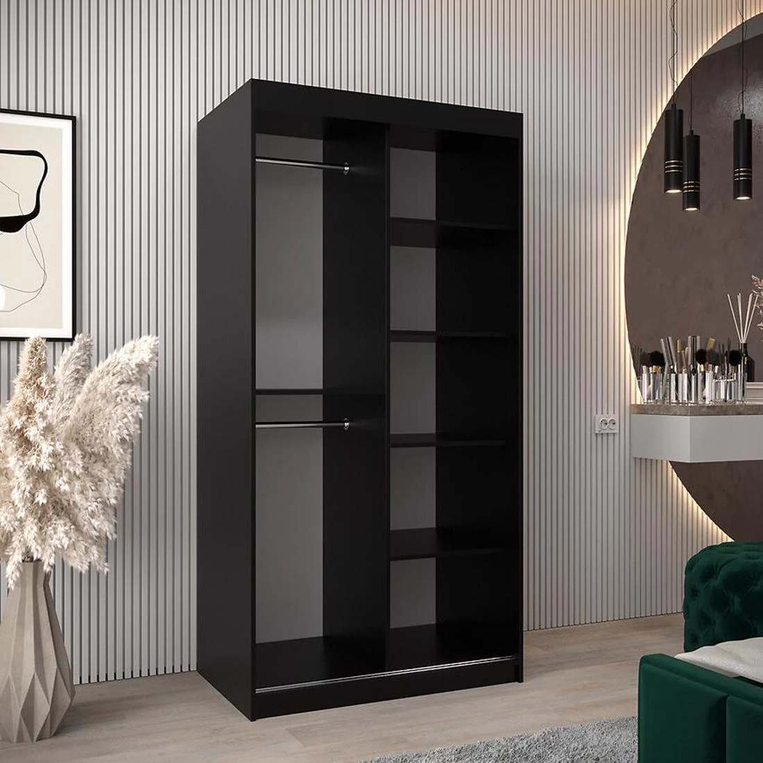 Moka garderober 100x62x200 cm crna