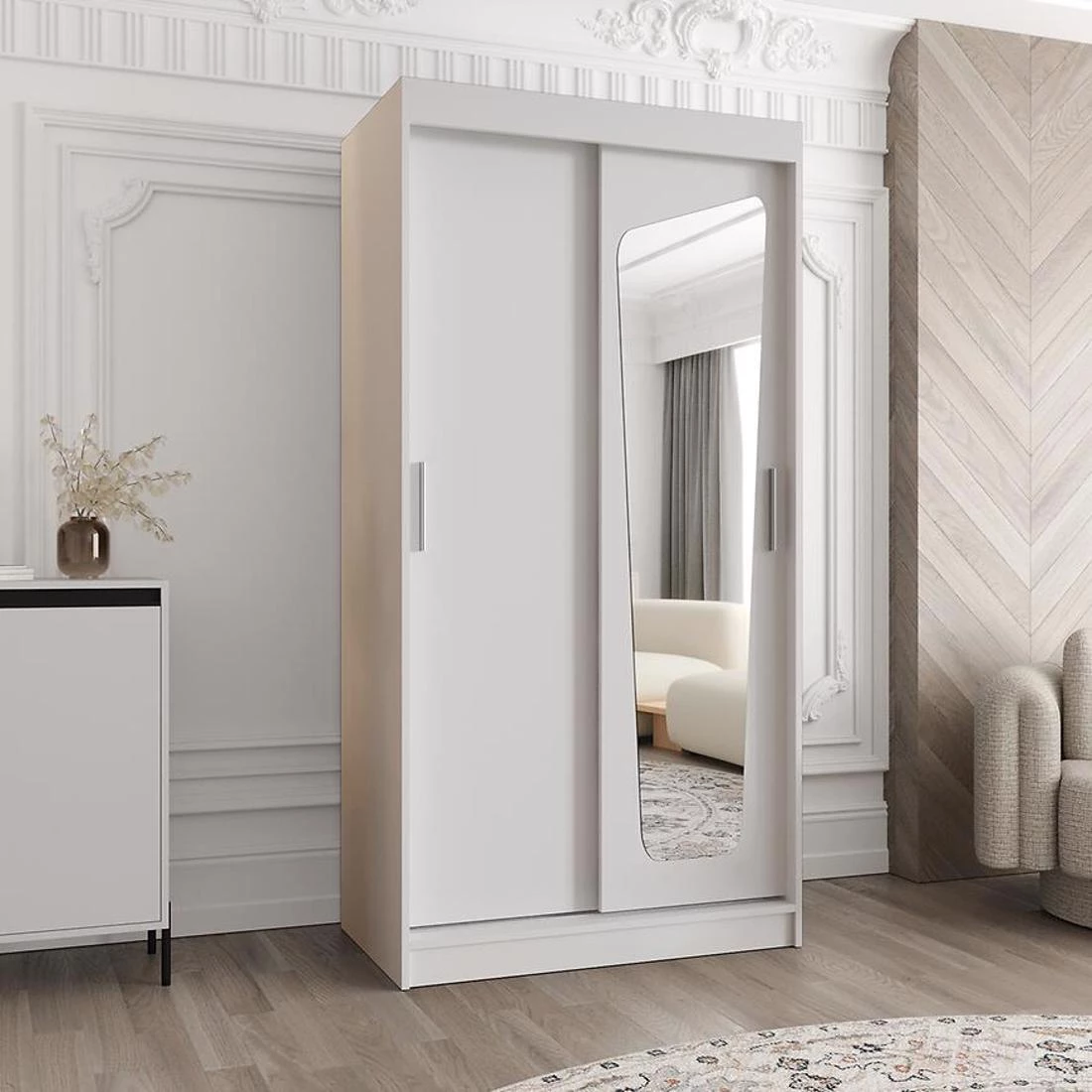 Moka garderober 100x62x200 cm bela