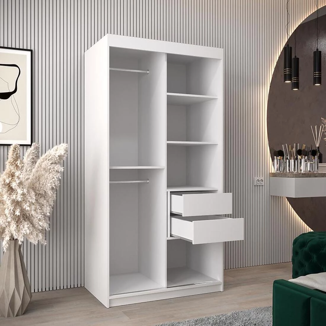 Moka garderober 100x62x200 cm bela