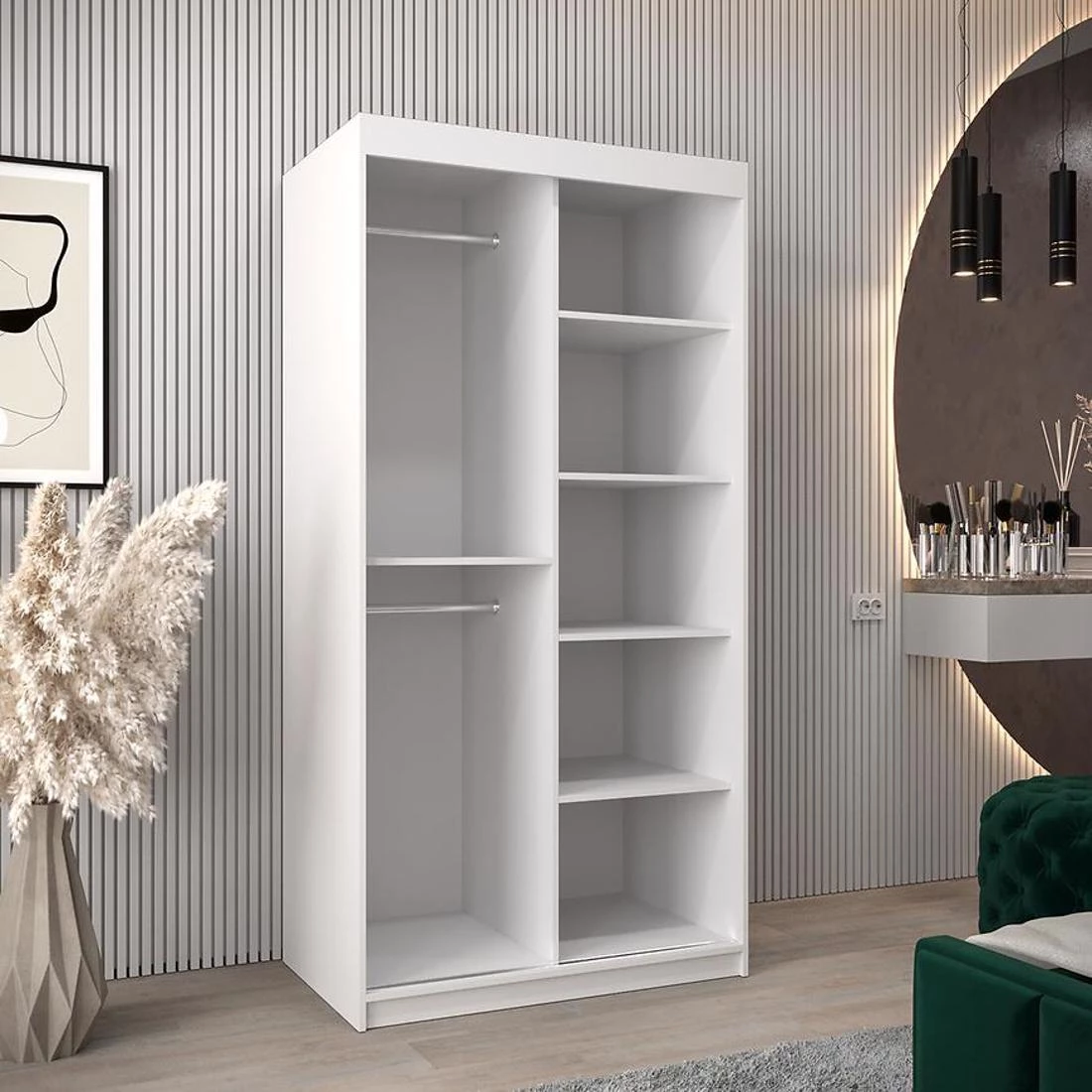 Moka garderober 100x62x200 cm bela