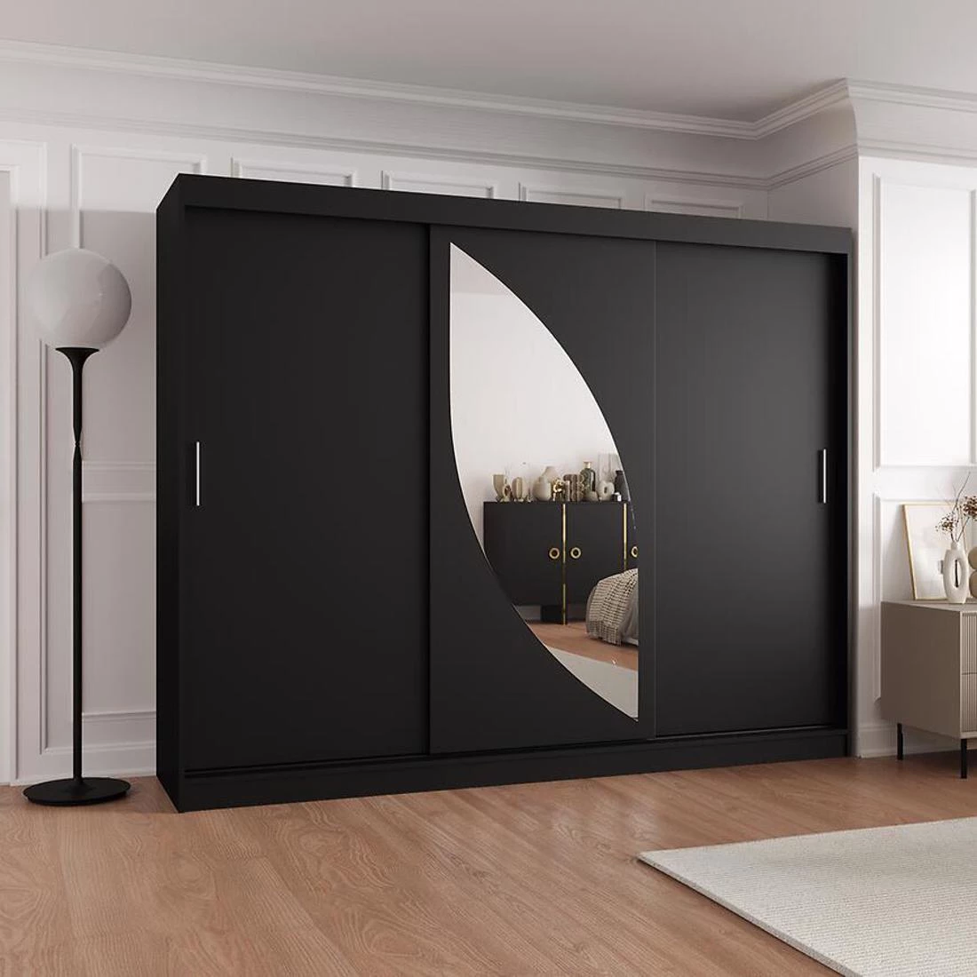 Milo garderober 250x62x200 cm crna
