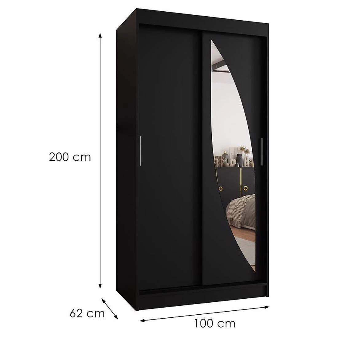 Milo garderober 100x62x200 cm crna