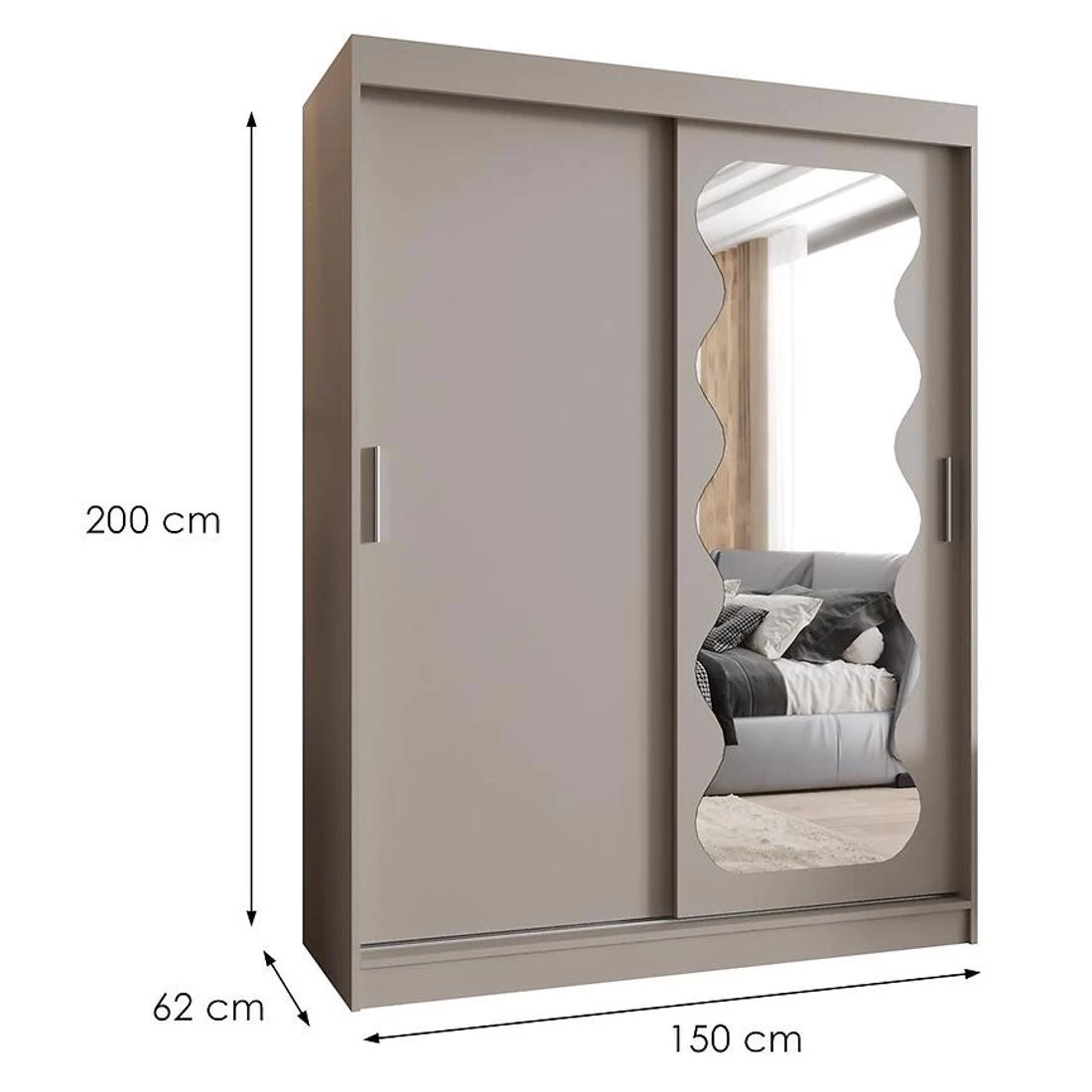 Spoti garderober 150x62x200 cm kašmir