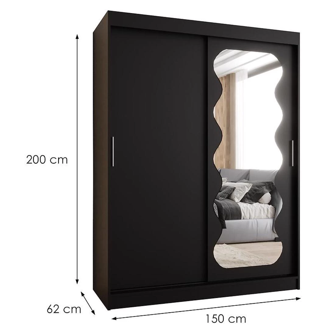 Spoti garderober 150x62x202 cm crna