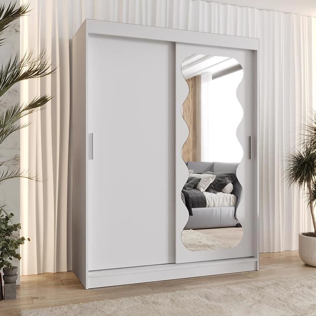 Spoti garderober 150x62x200 cm bela