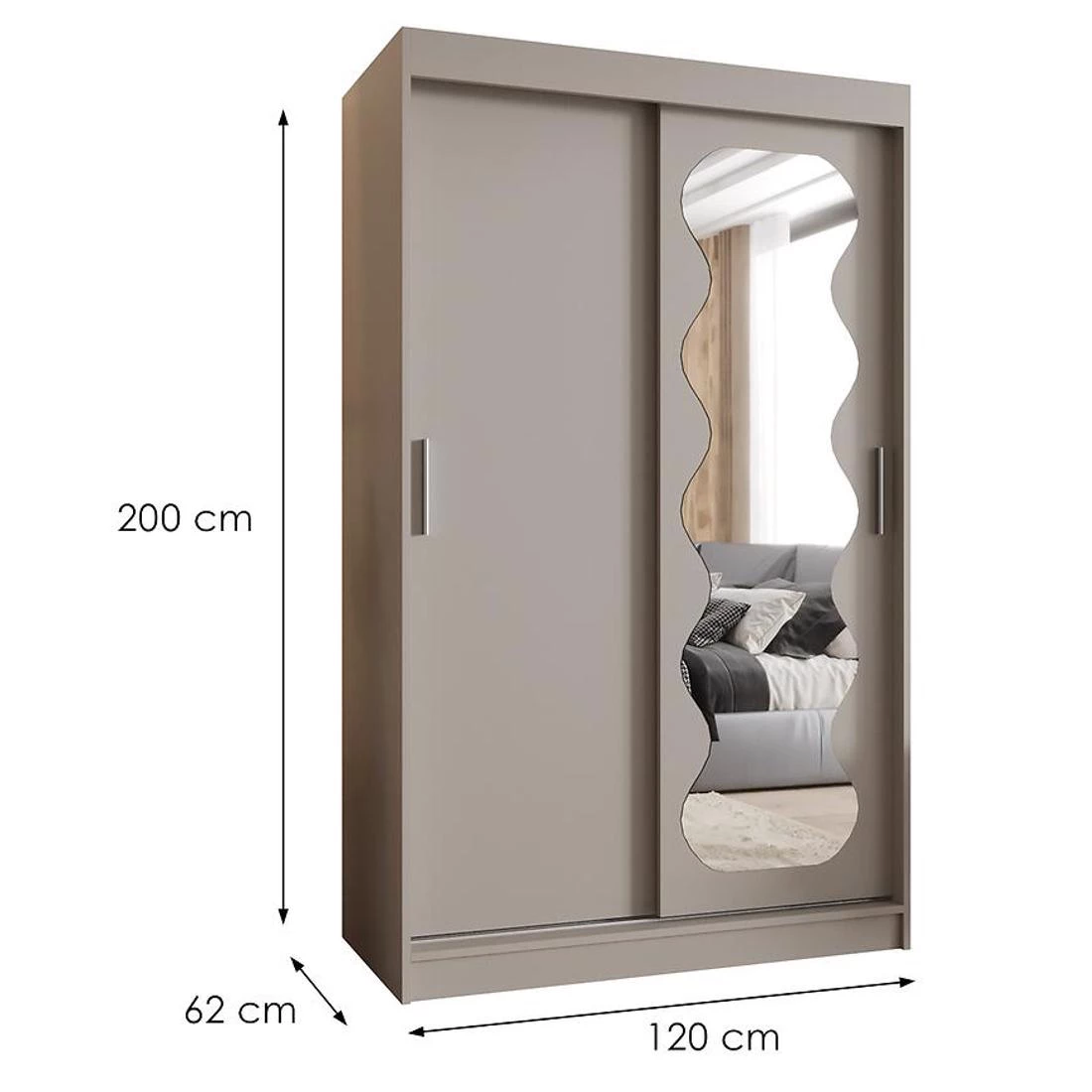 Spoti garderober 120x62x202 cm kašmir