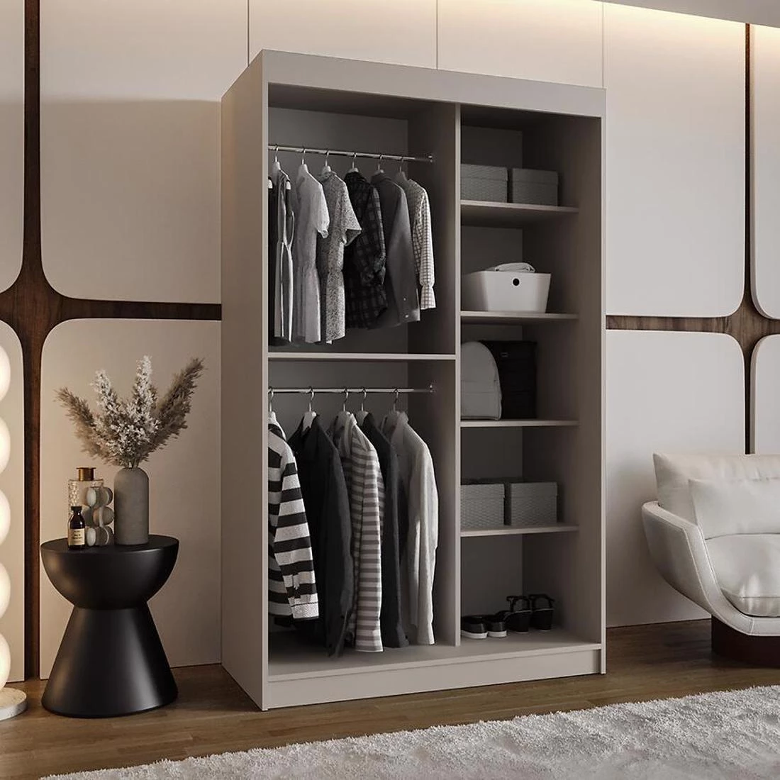 Spoti garderober 120x62x202 cm kašmir