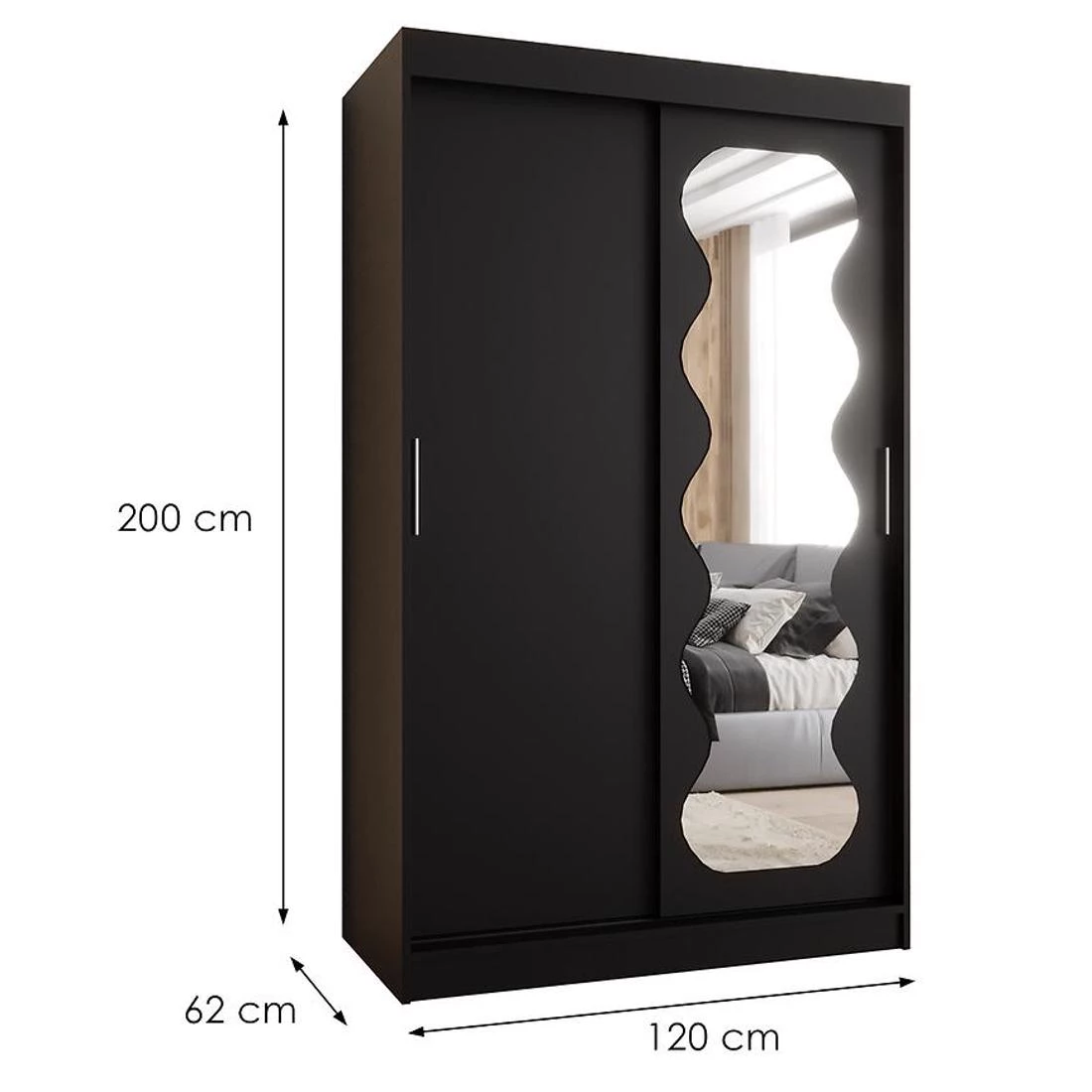 Spoti garderober 120x62x200 cm crna