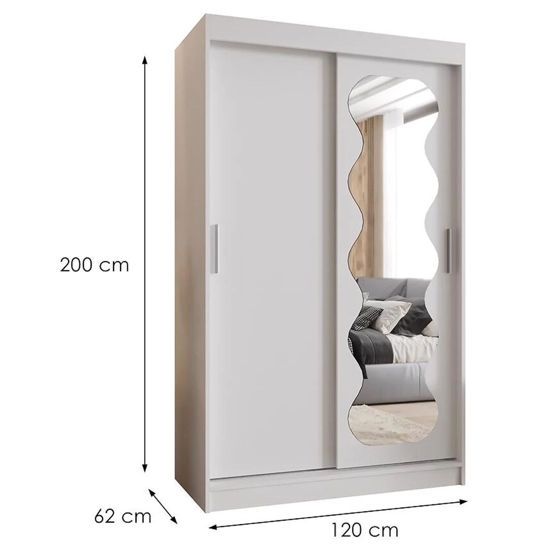Spoti garderober 120x62x200 cm bela