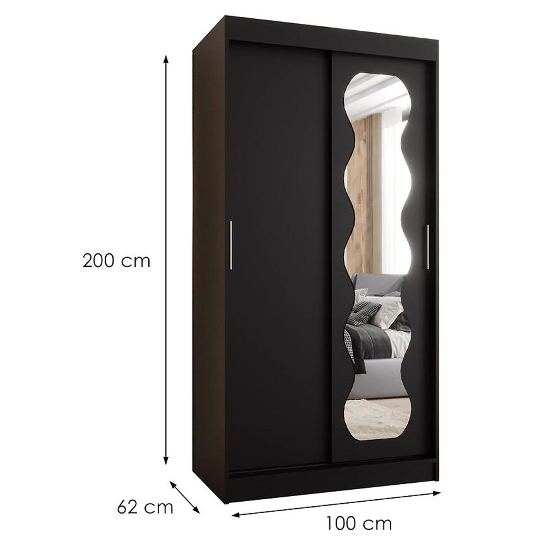 Spoti garderober 100x62x200 cm crna