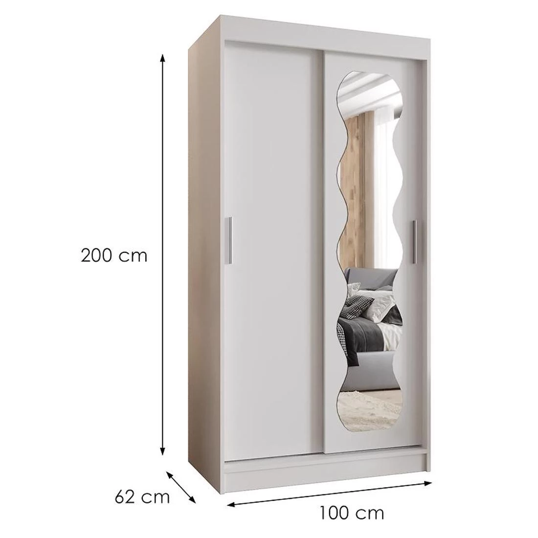 Spoti garderober 100x62x200 cm bela