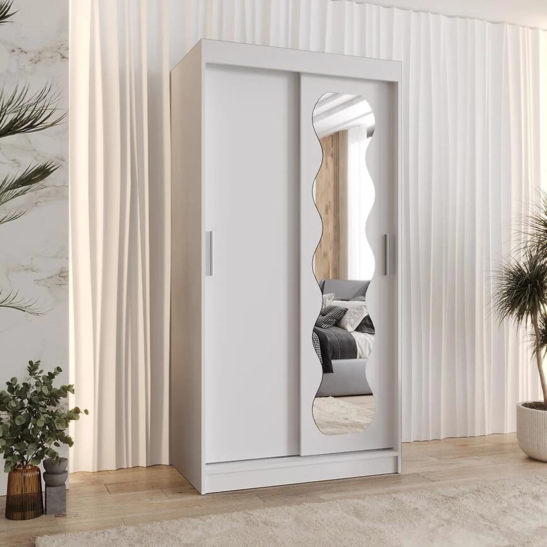 Spoti garderober 100x62x200 cm bela