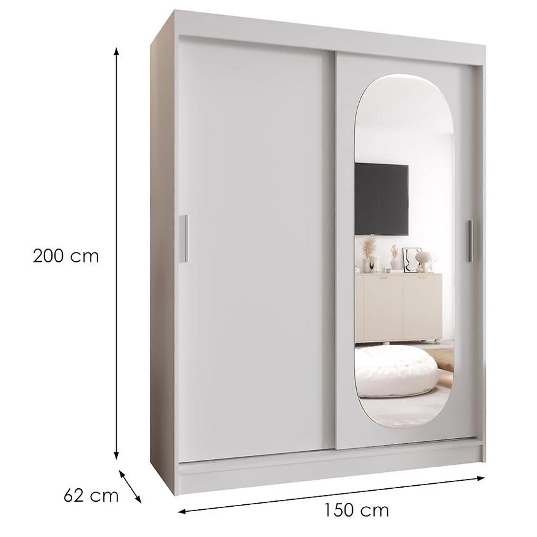 Royal garderober 150x62x200 cm bela
