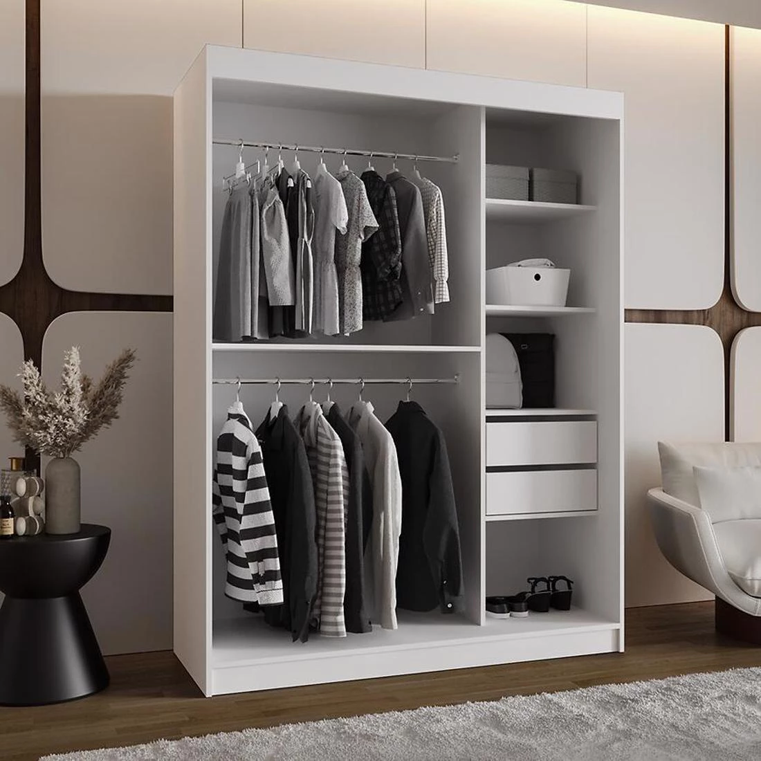 Royal garderober 150x62x200 cm bela