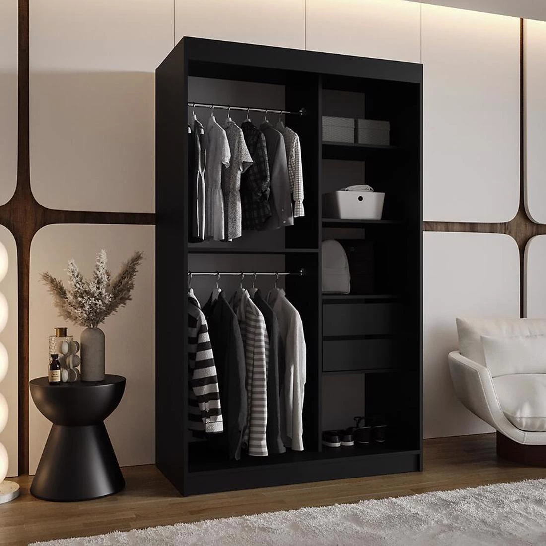 Royal garderober 120x62x200 cm crna