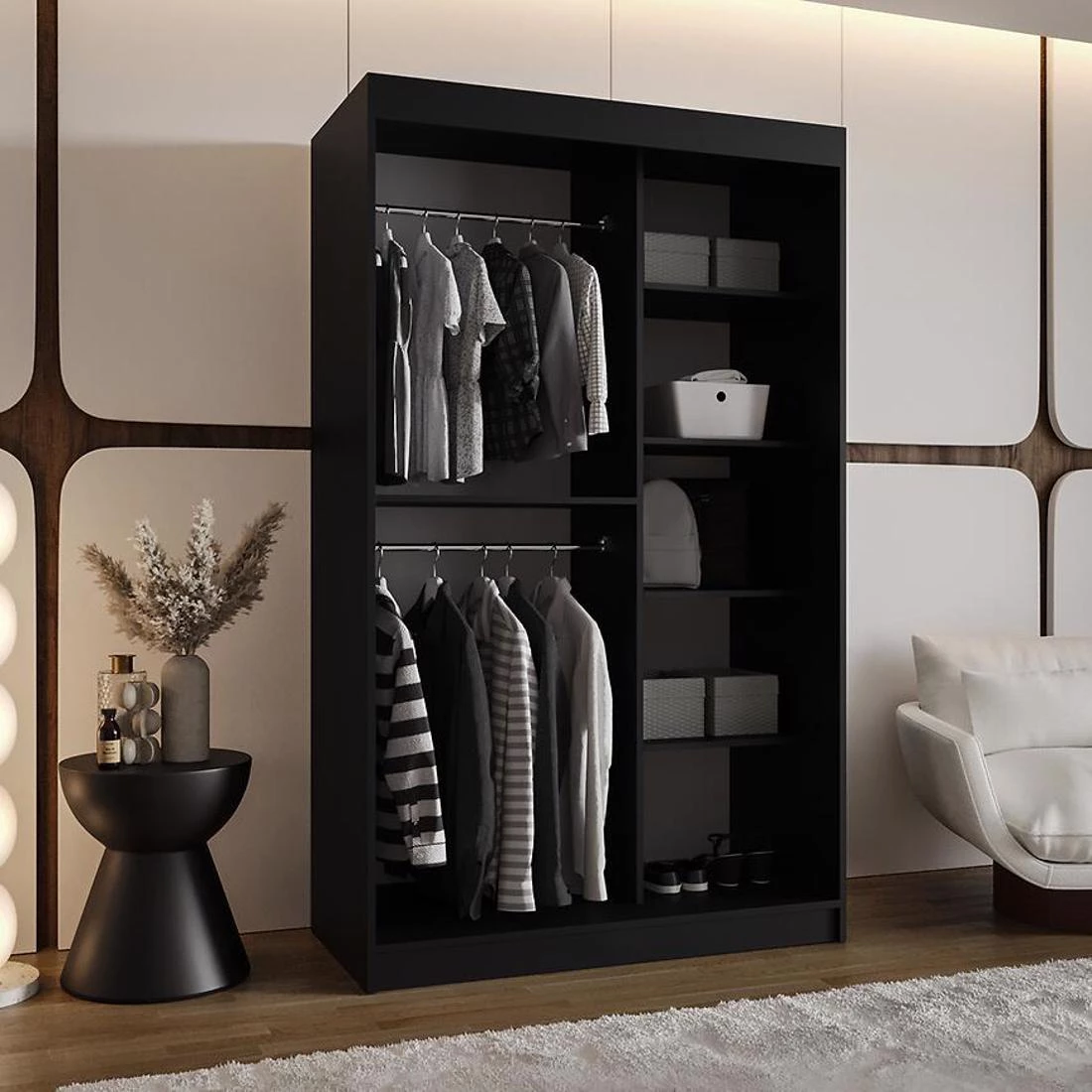 Royal garderober 120x62x200 cm crna