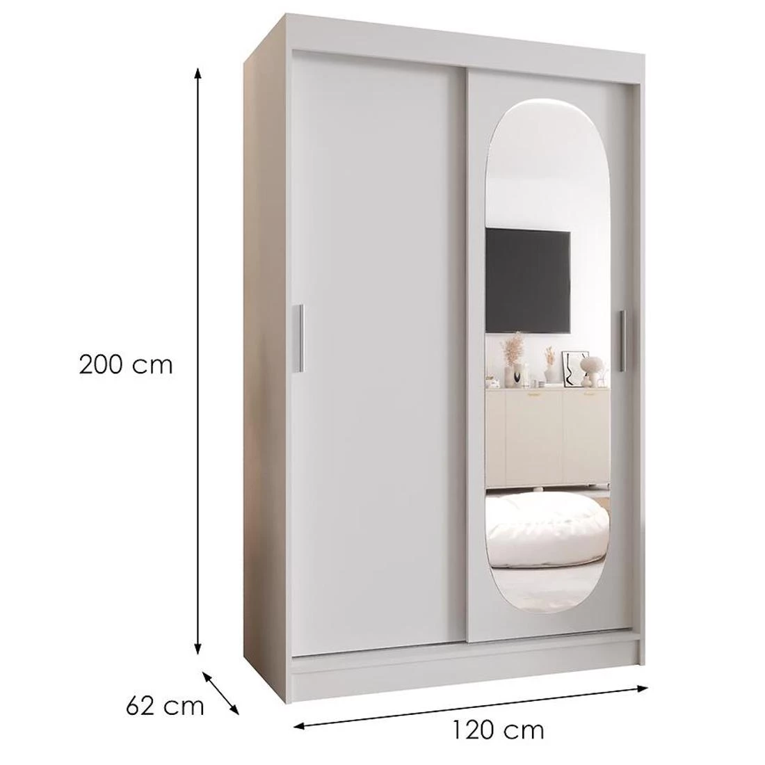 Royal garderober 120x62x200 cm bela