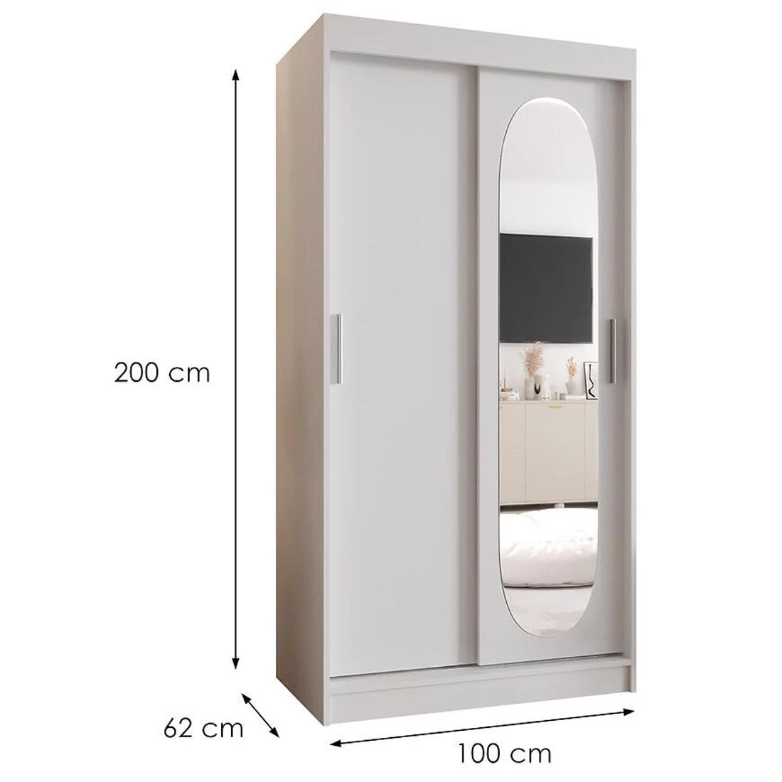 Royal garderober 100x62x200 cm bela