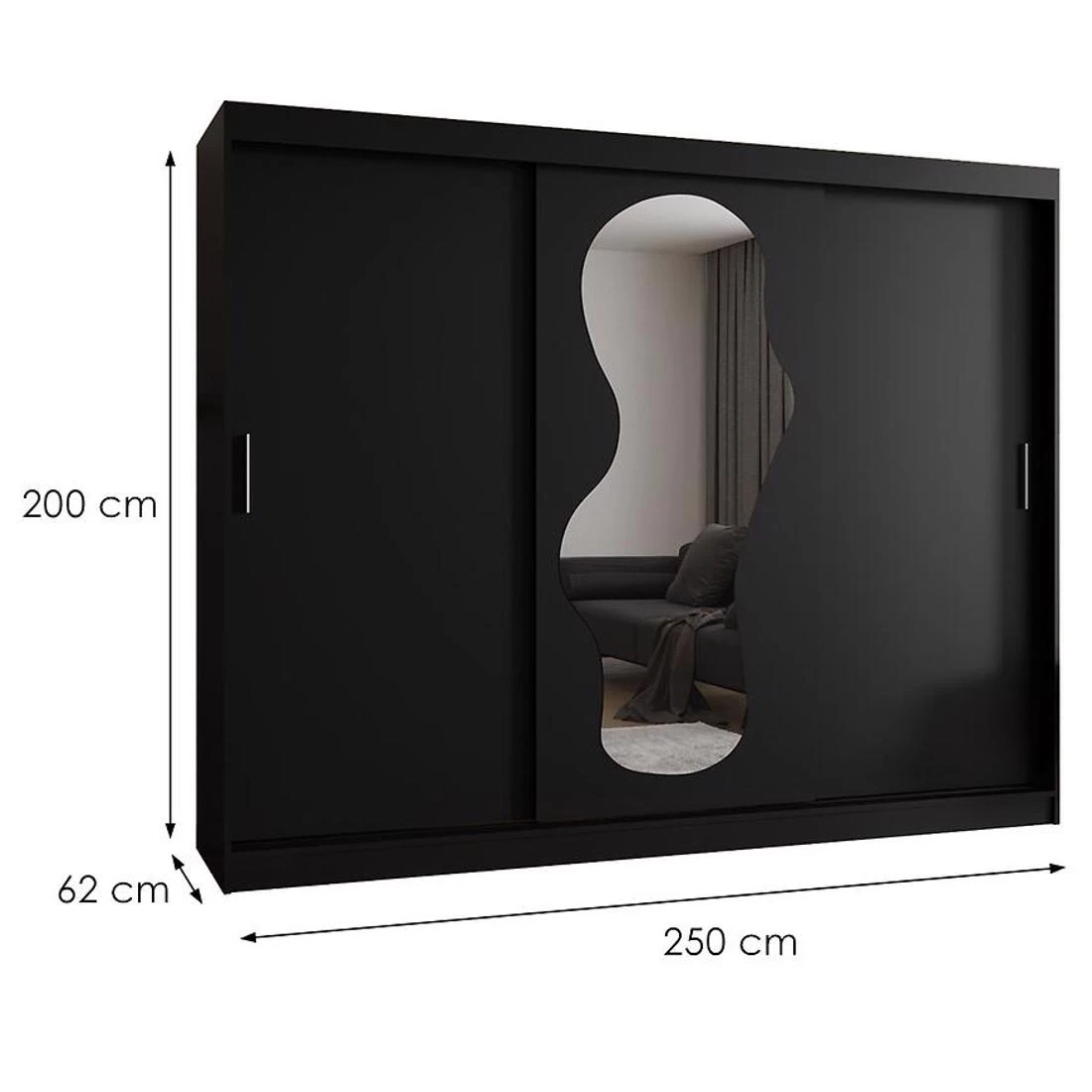 Ultra garderober 250x62x200 cm crna