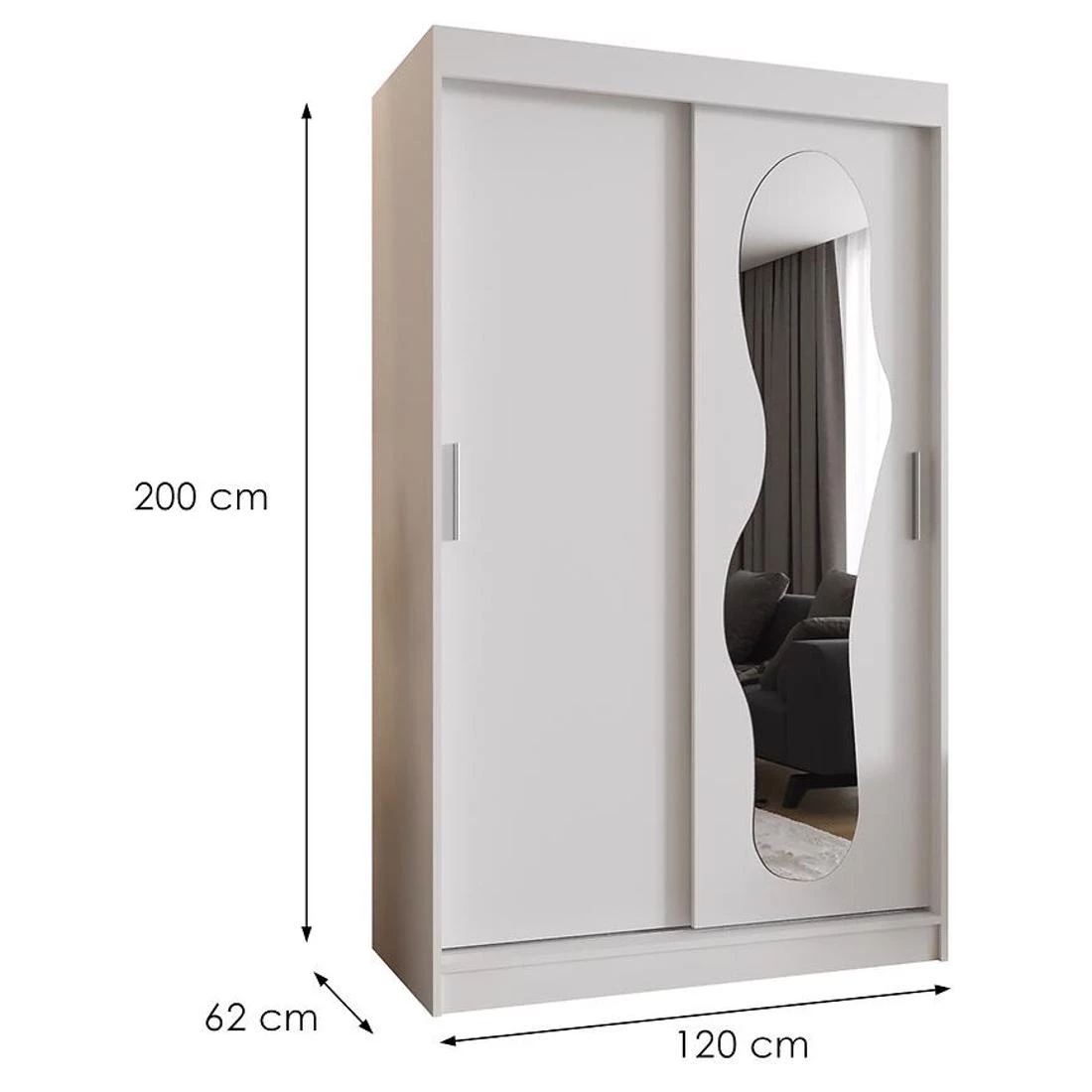 Ultra garderober 120x62x200 cm bela