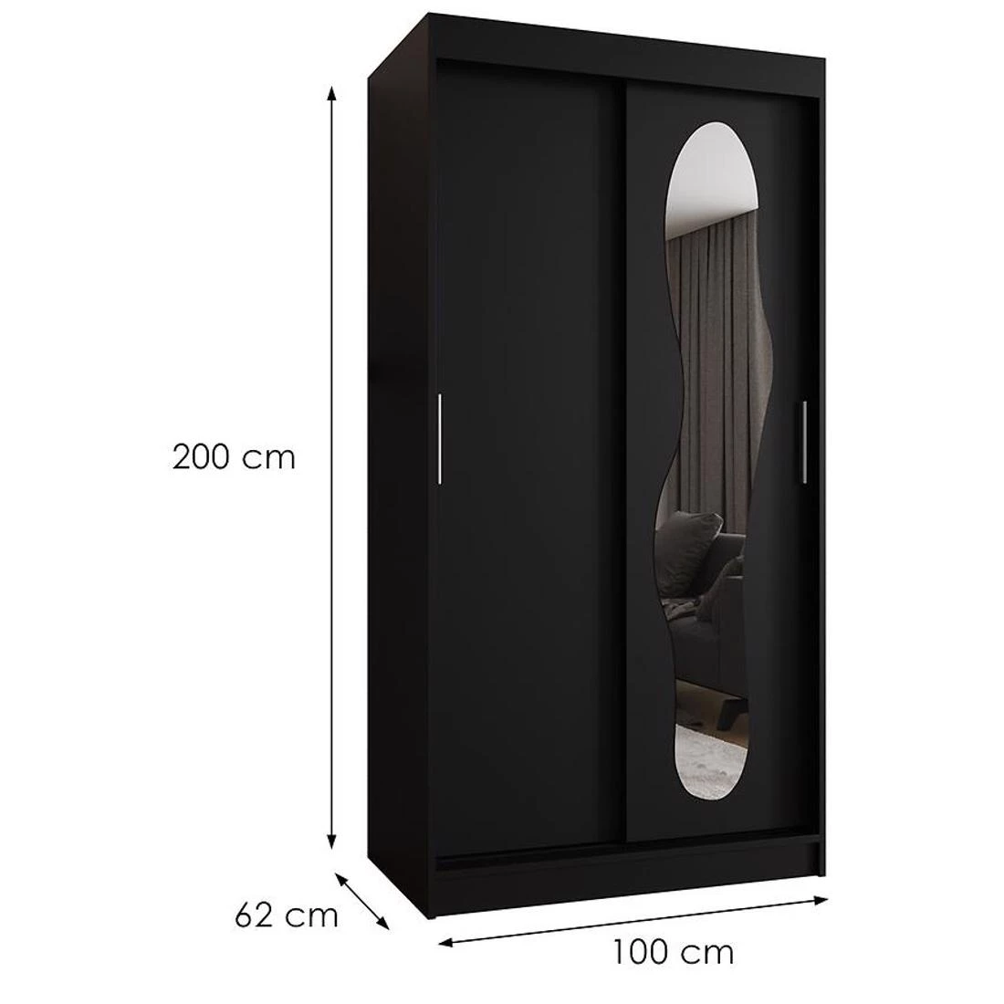 Ultra garderober 100x62x202 cm crna