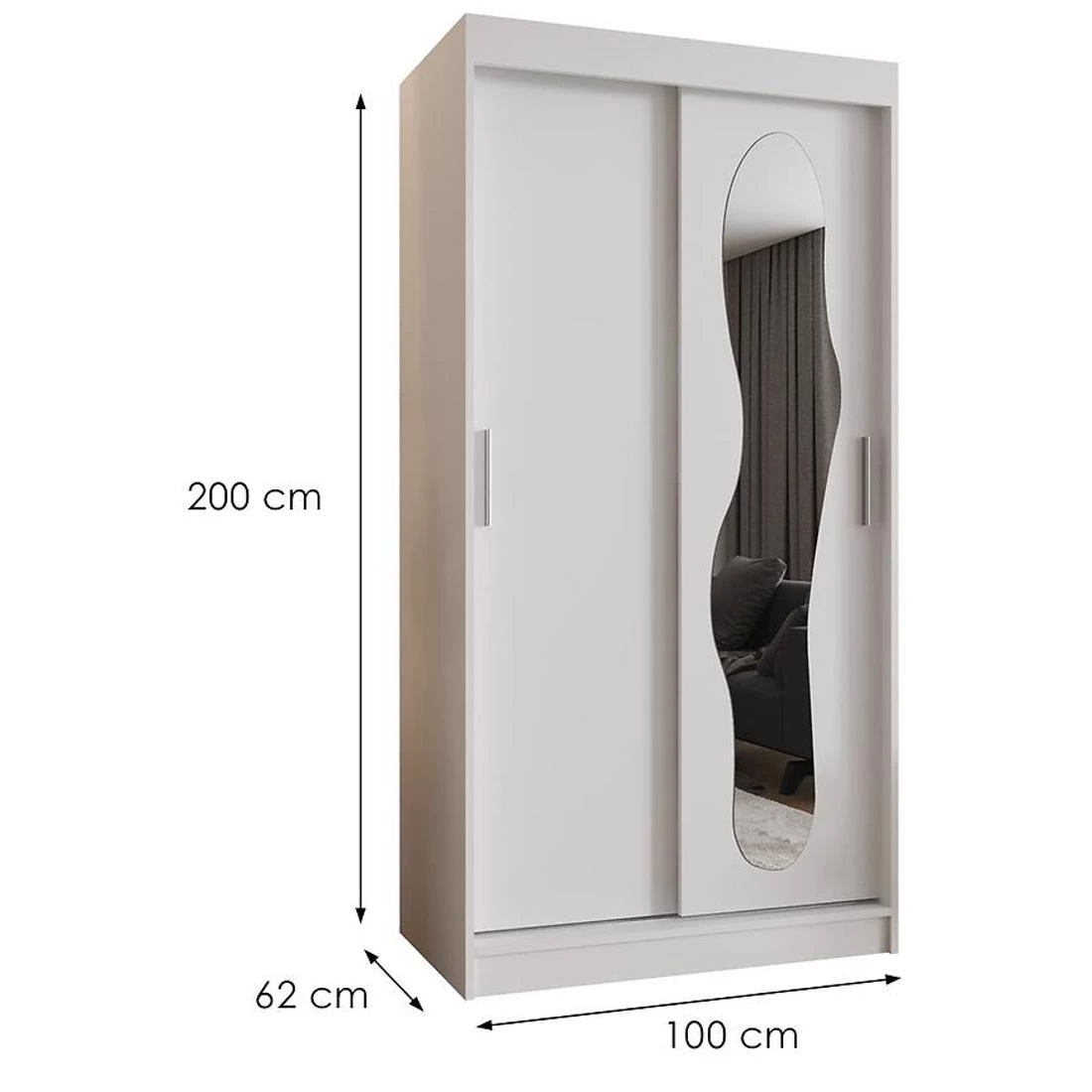 Ultra garderober 100x62x200 cm bela