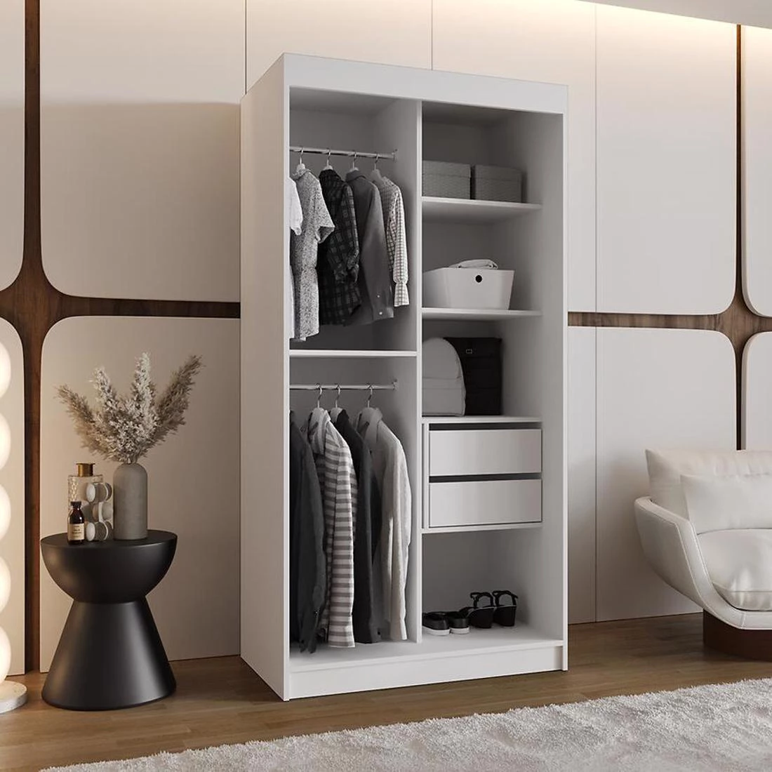Ultra garderober 100x62x200 cm bela