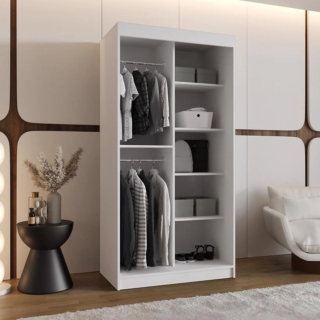 Ultra garderober 100x62x200 cm bela