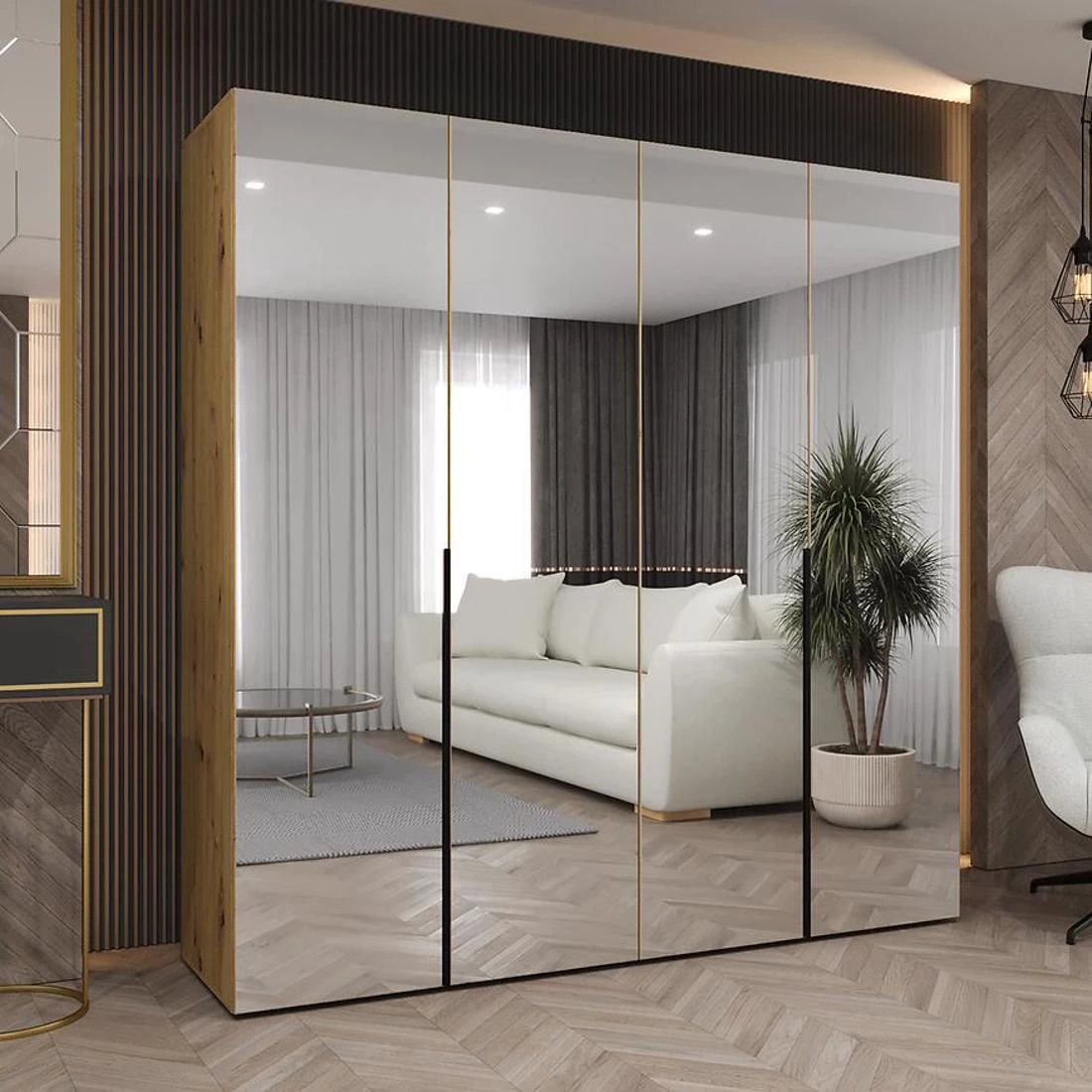 Alicante III garderober 200x50x202 cm artisan/crna