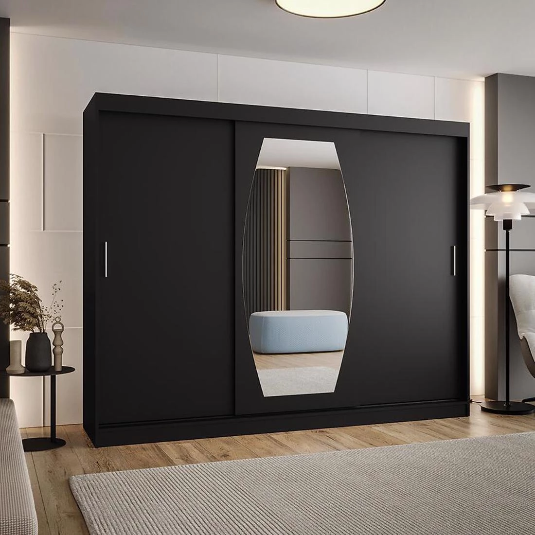 Rossa garderober 250x62x200 cm crna