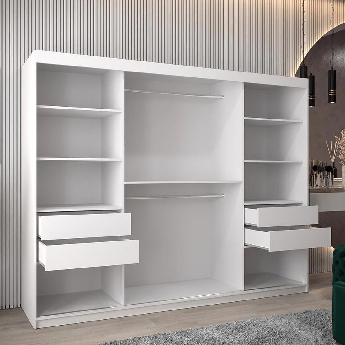 Rossa garderober 250x62x200 cm bela