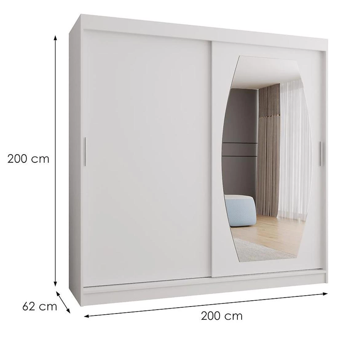 Rossa garderober 200x62x200 cm bela