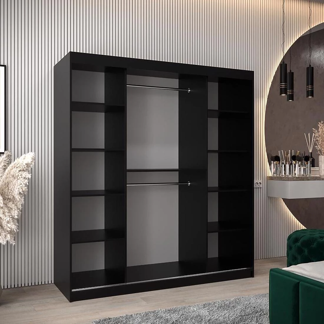 Rossa garderober 180x62x200 cm crna