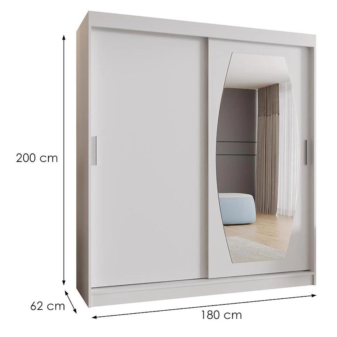 Rossa garderober 180x62x200 cm bela