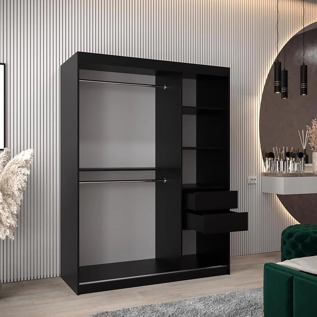Rossa garderober 150x62x200 cm crna