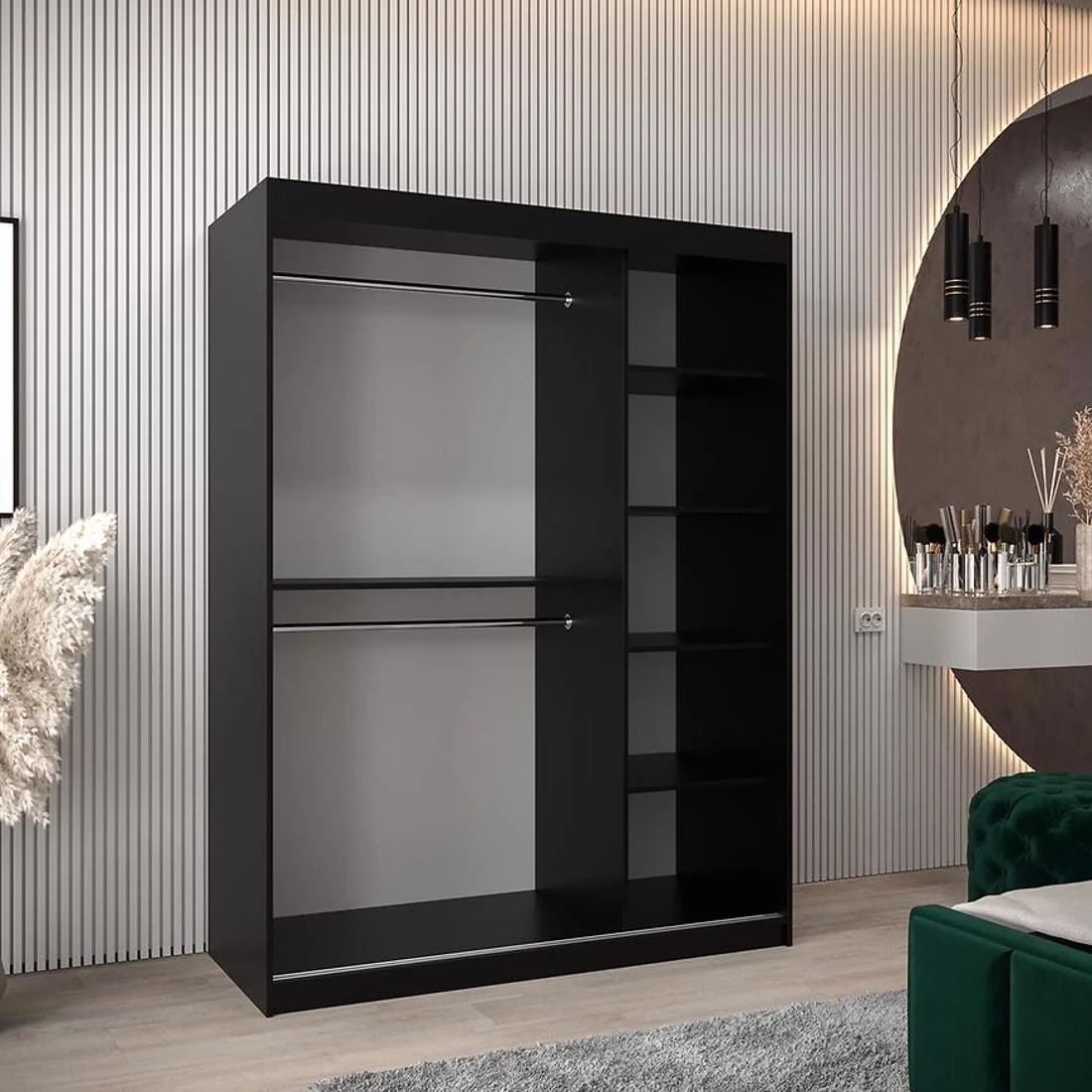 Rossa garderober 150x62x200 cm crna