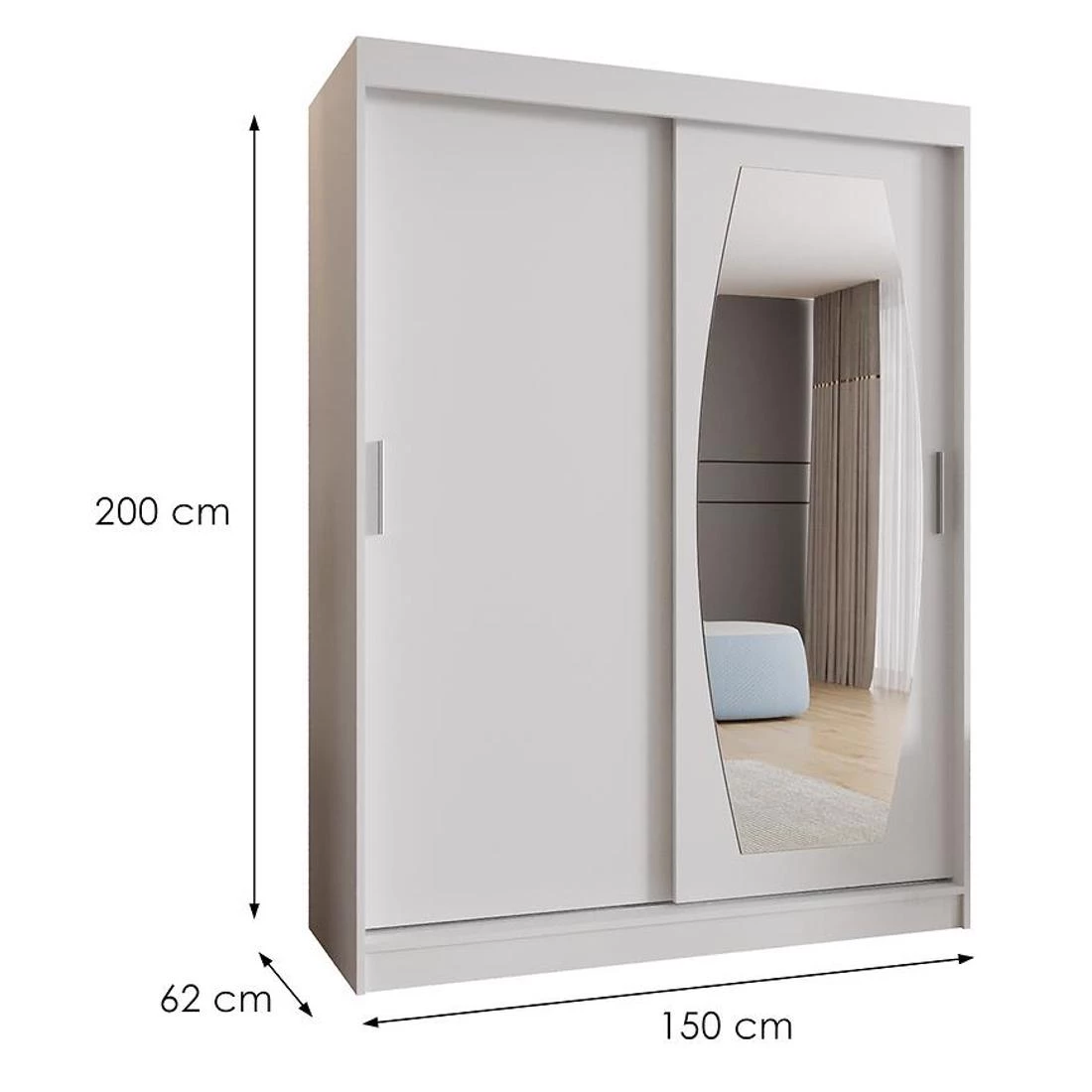 Rossa garderober 150x62x200 cm bela