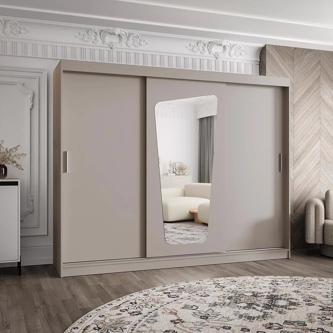 Moka garderober 250x62x202 cm kašmir