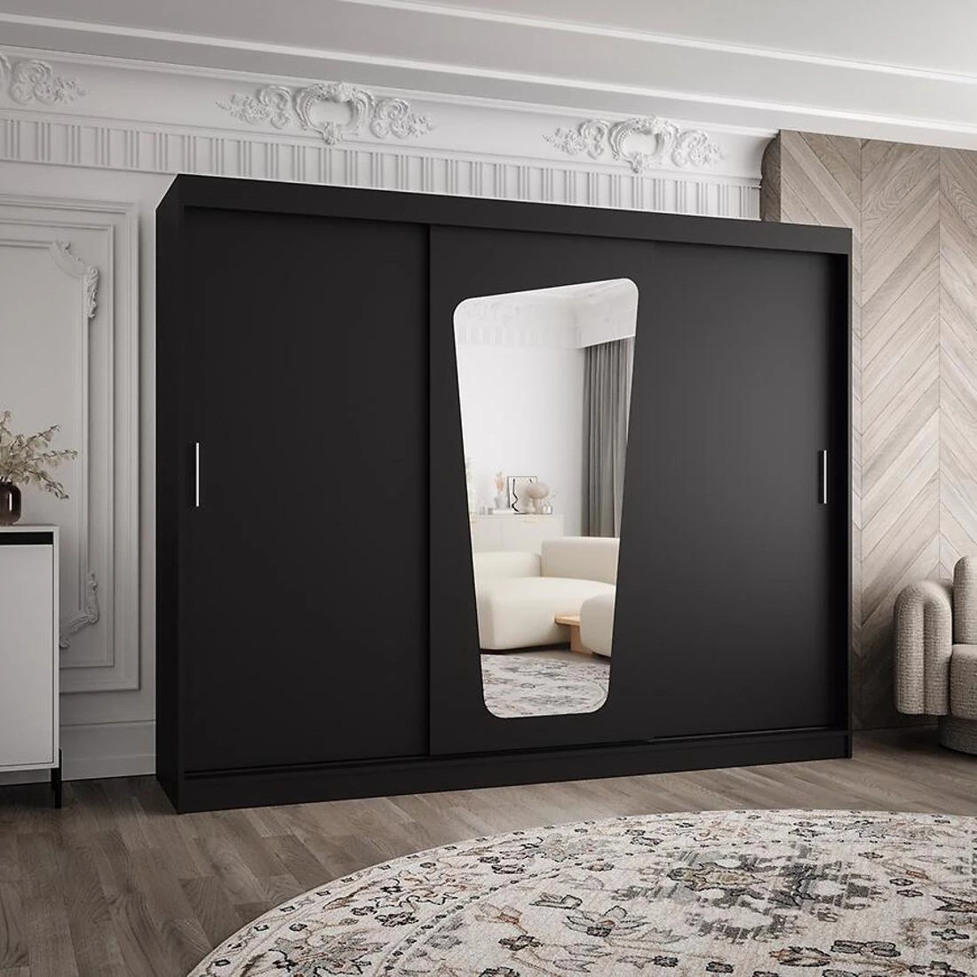 Moka garderober 250x62x200 cm crna