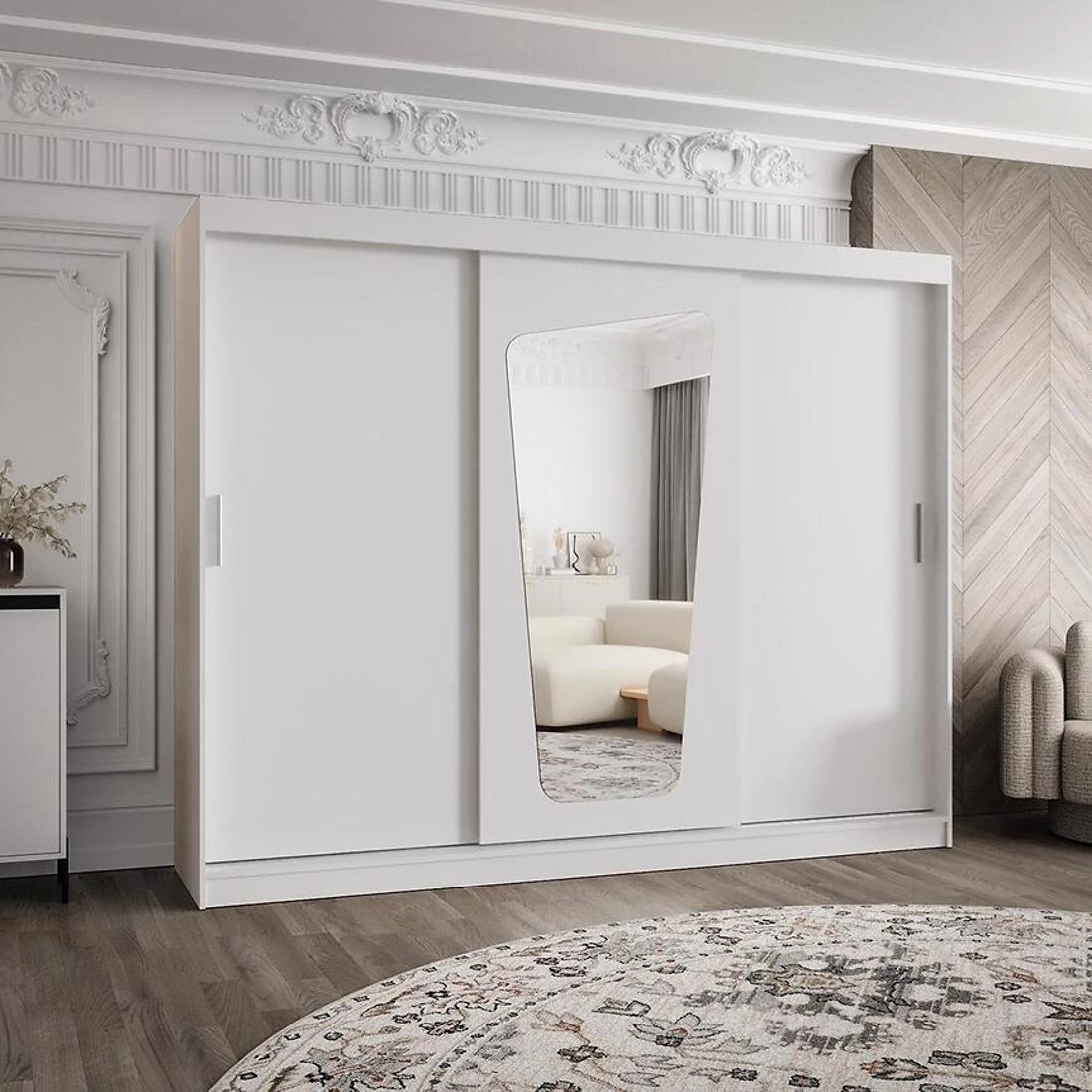 Moka garderober 250x62x200 cm bela