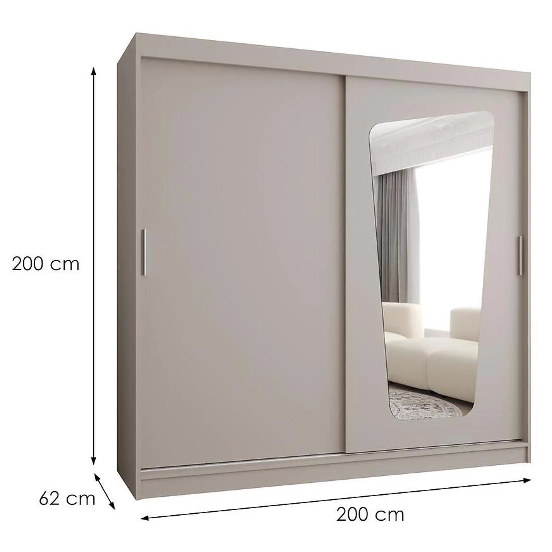 Moka garderober 200x62x200 cm kašmir