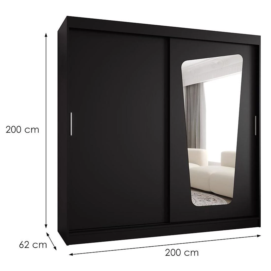 Moka garderober 200x62x200 cm crna